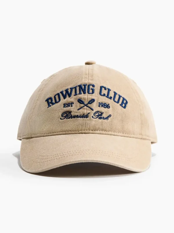 Embroidered-motif twill cap